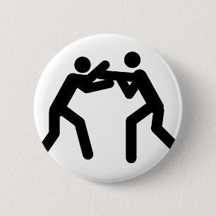 Bóton Redondo 5.08cm ícone preto do esporte da luta