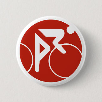 Bóton Redondo 5.08cm Ícone, vermelho e branco do ciclismo