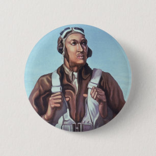 Bóton Redondo 5.08cm Ícones da História Negra: Aviadores da 2ª Guerra M