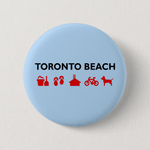 Bóton Redondo 5.08cm Ícones de praia de Toronto - Cor clara