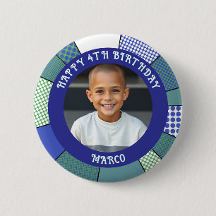 Bóton Redondo 5.08cm Idade Personalizada, Nome e Foto Aniversário