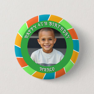 Bóton Redondo 5.08cm Idade Personalizada, Nome e Foto Aniversário