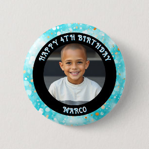 Bóton Redondo 5.08cm Idade Personalizada, Nome e Foto Aniversário