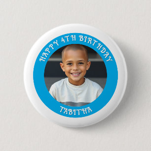 Bóton Redondo 5.08cm Idade Personalizada, Nome e Foto Aniversário