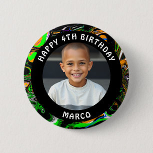 Bóton Redondo 5.08cm Idade Personalizada, Nome e Foto Aniversário