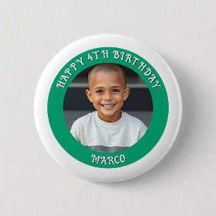 Bóton Redondo 5.08cm Idade Personalizada, Nome e Foto Aniversário