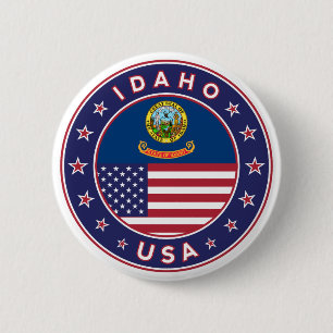 Bóton Redondo 5.08cm Idaho, Estados Unidos, t-shirt Idaho