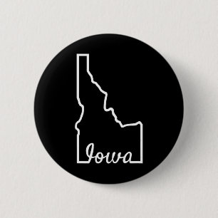 Bóton Redondo 5.08cm Idaho Iowa Piada de Geografia Misturada Idawa Esta