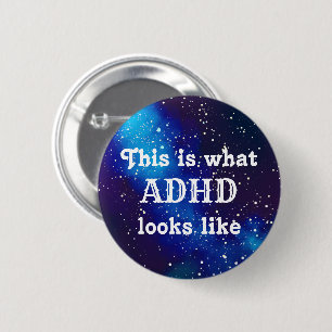 Bóton Redondo 5.08cm Identidade customizável da galáxia de ADHD