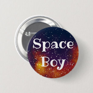 Bóton Redondo 5.08cm Identidade de Galáxia Personalizável do Space Boy