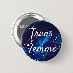 Bóton Redondo 5.08cm Identidade de Galáxia Personalizável Trans Femme
