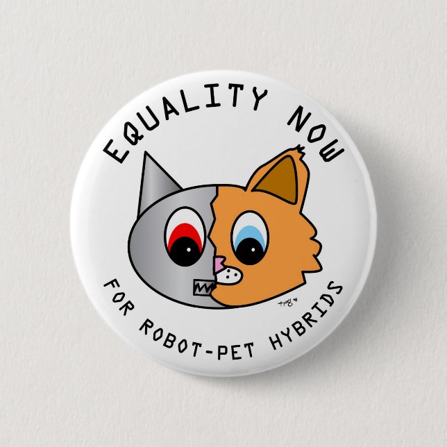 Bóton Redondo 5.08cm Igualdade agora para híbrido do Robô-Animal de (Frente)