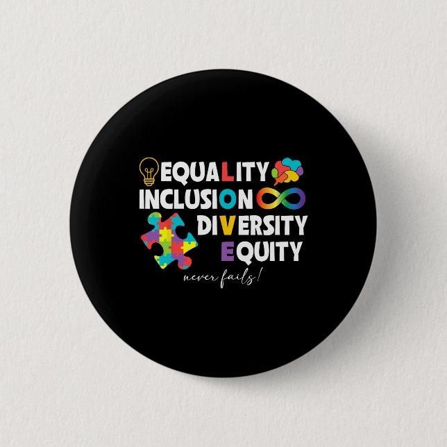 Bóton Redondo 5.08cm Igualdade Inclusão Diversidade Equidade Equidade A (Frente)