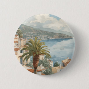 Bóton Redondo 5.08cm Ilhas Baleares Viagem Francesa Vintage