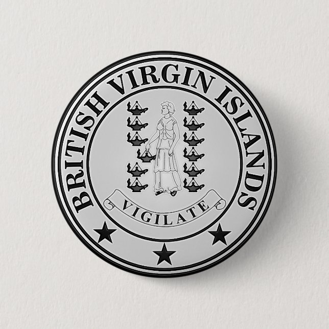 Bóton Redondo 5.08cm Ilhas Virgens Britânicas Round Emblem (Frente)