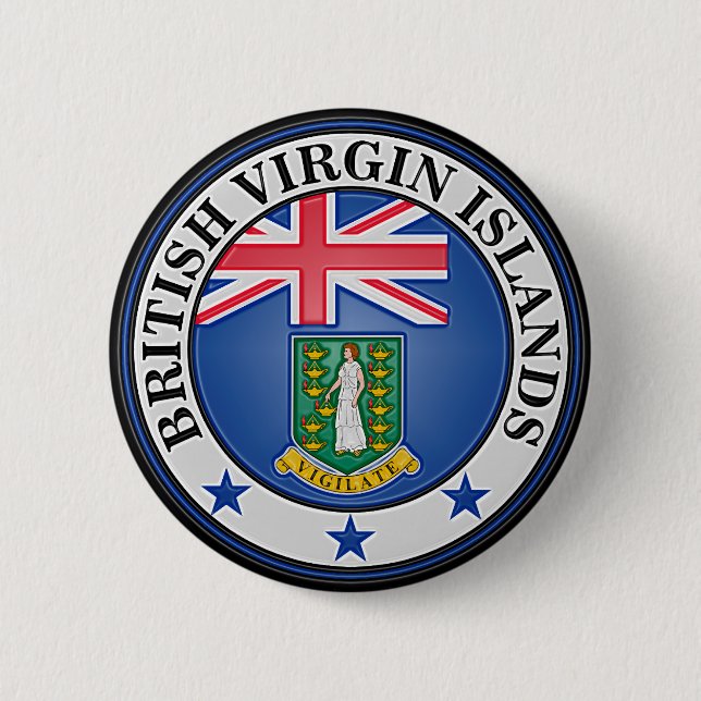 Bóton Redondo 5.08cm Ilhas Virgens Britânicas Round Emblem (Frente)