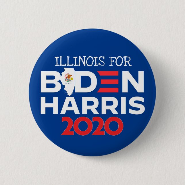 Bóton Redondo 5.08cm Illinois para Biden Harris 2020 (Frente)
