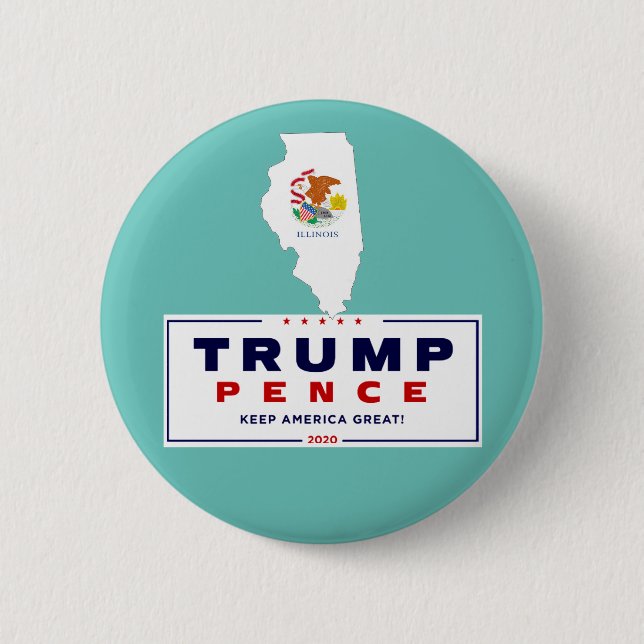 Bóton Redondo 5.08cm Illinois para Trump Pence 2020 (Frente)