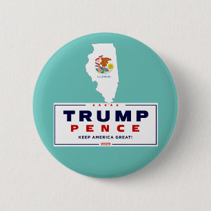 Bóton Redondo 5.08cm Illinois para Trump Pence 2020