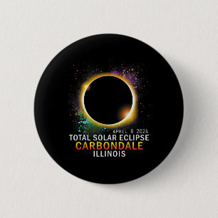 Bóton Redondo 5.08cm Illinois Total Solar Eclipse abril 8 2024