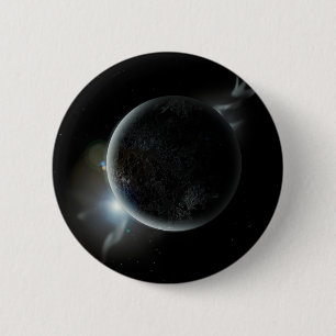 Bóton Redondo 5.08cm ilustração 3d do planeta negro no universo