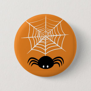 Bóton Redondo 5.08cm Ilustração Assustadora de Aranha de Halloween