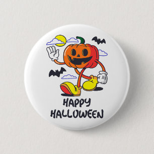 Bóton Redondo 5.08cm Ilustração da Pumpkin em Quadrinhos Retro Hallowee