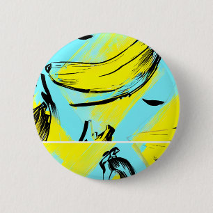 Bóton Redondo 5.08cm Ilustração de Bananas Retrô