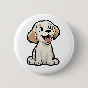 Bóton Redondo 5.08cm Ilustração de cachorro de desenho animado