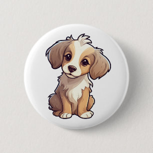 Bóton Redondo 5.08cm Ilustração de cachorro de desenho animado