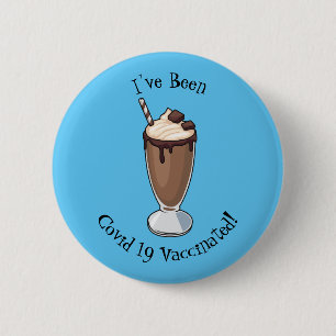 Bóton Redondo 5.08cm Ilustração de desenho animado de Chocolate Milksha