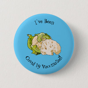 Bóton Redondo 5.08cm Ilustração de desenho animado de couve-flor