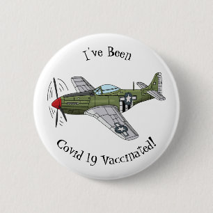 Bóton Redondo 5.08cm Ilustração de desenho de avião militar