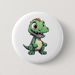 Bóton Redondo 5.08cm Ilustração de dinossauro de desenho animado