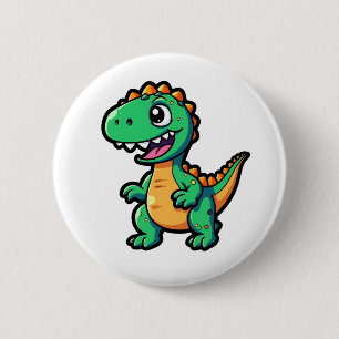 Bóton Redondo 5.08cm Ilustração de dinossauro de desenho animado
