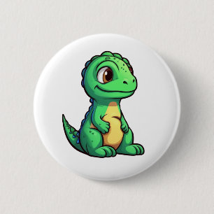 Bóton Redondo 5.08cm Ilustração de dinossauro de desenho animado
