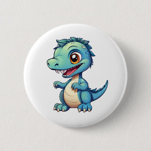 Bóton Redondo 5.08cm Ilustração de dinossauro de desenho animado