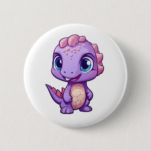 Bóton Redondo 5.08cm Ilustração de dinossauro de desenho animado