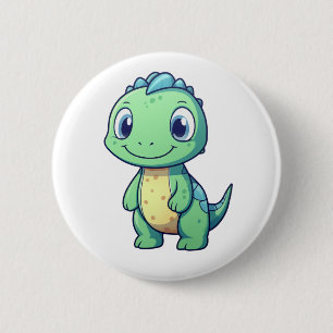Bóton Redondo 5.08cm Ilustração de dinossauro de desenho animado