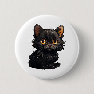 Bóton Redondo 5.08cm Ilustração de gato animado