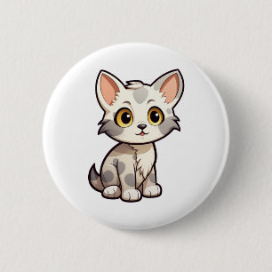 Bóton Redondo 5.08cm Ilustração de gato animado