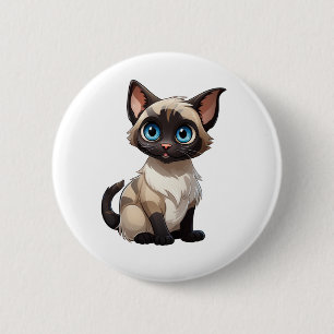 Bóton Redondo 5.08cm Ilustração de gato animado