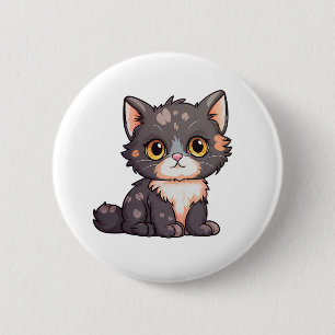Bóton Redondo 5.08cm Ilustração de gato animado