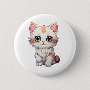 Bóton Redondo 5.08cm Ilustração de gato animado