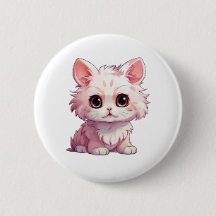 Bóton Redondo 5.08cm Ilustração de gato de desenho animado