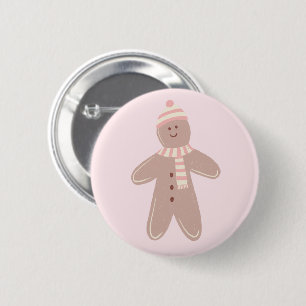 Bóton Redondo 5.08cm Ilustração de homem de gengibre rosa fofo