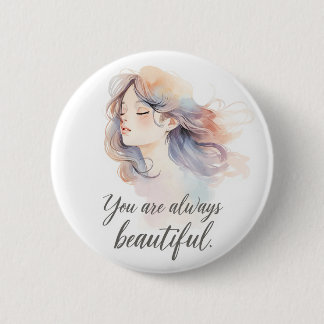 Bóton Redondo 5.08cm Ilustração de Menina Romântica Elegante – Você é S