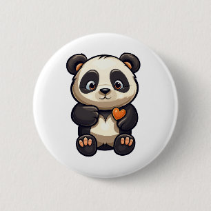 Bóton Redondo 5.08cm Ilustração de panda de desenho animado