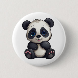 Bóton Redondo 5.08cm Ilustração de panda de desenho animado