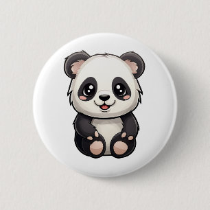 Bóton Redondo 5.08cm Ilustração de panda de desenho animado